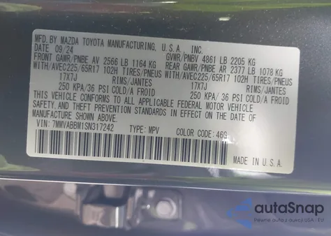 2025 Mazda Cx-50 2.5 S Preferred Package z USA, uszkodzony, nr VIN 7MMVABBMISN317242